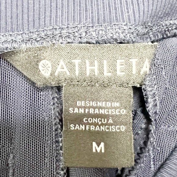 Athleta Navy Blue High Rise Ribbed Waistband Jogger Pants Medium Activewear - Picture 6 of 8